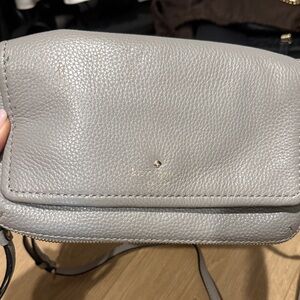 kate spade Pebbled Leather Gray Crossbody Bag